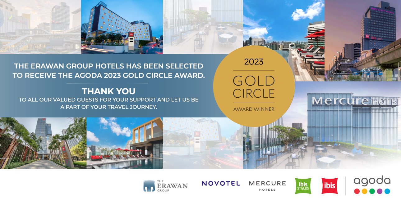 ดิ เอราวัณ กรุ๊ป ปลื้ม! 7 โรงแรมในเครือคว้ารางวัล Agoda’s Gold Circle Award 2023 จากอโกด้า